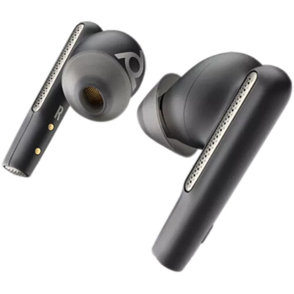 Poly Voyager Free 60+ UC Wireless Earbuds (USB-A Dongle, Carbon Black) & Charging Case w/ Touchscreen