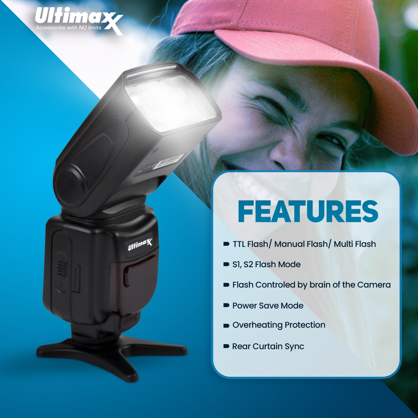 ULTIMAXX TTL DEDICATED FLASH WITH LCD & CASE FOR CANON