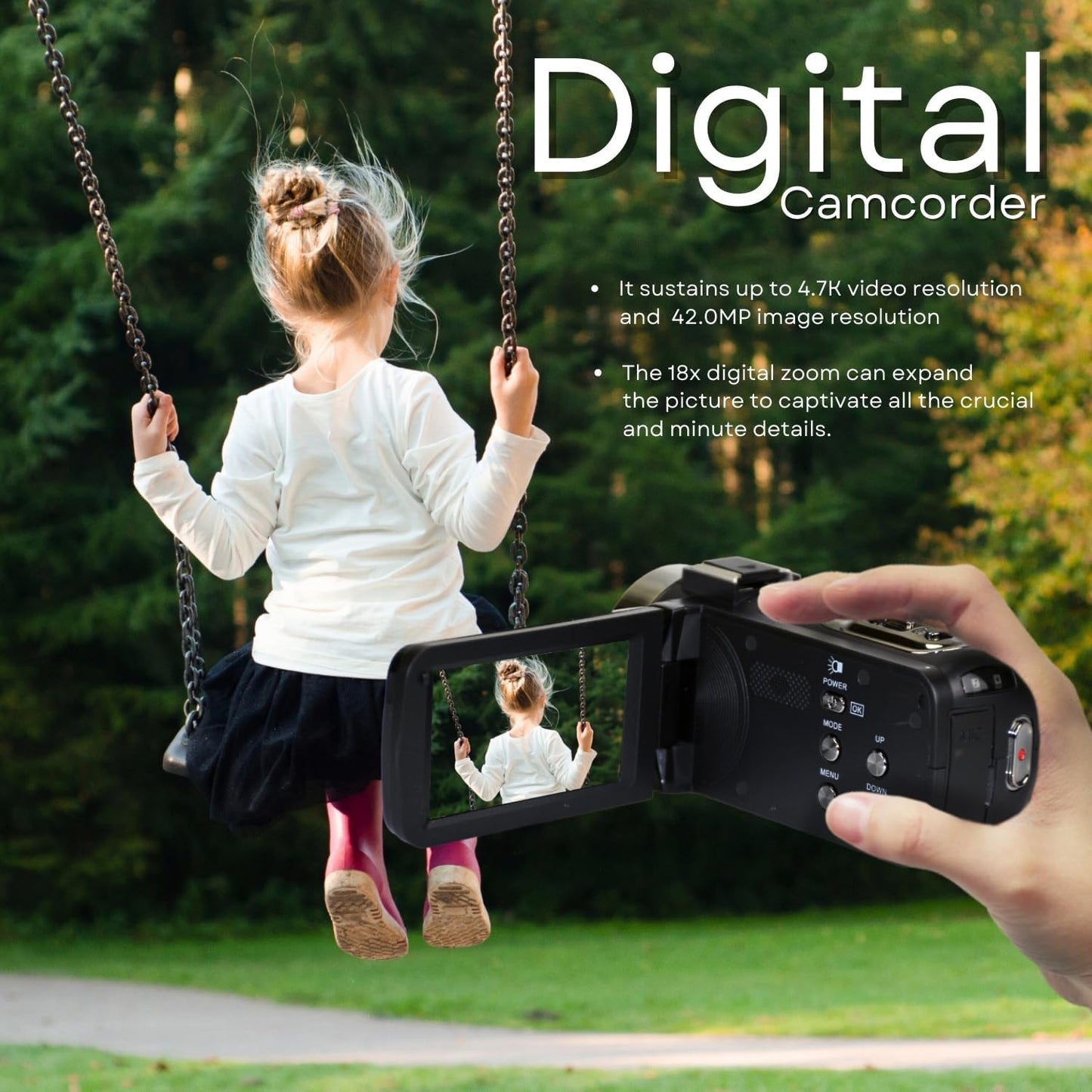 GeniusTech Digital Video Camera, 42MP w/ 32GB SD Card, Remote, Case, USB Cable