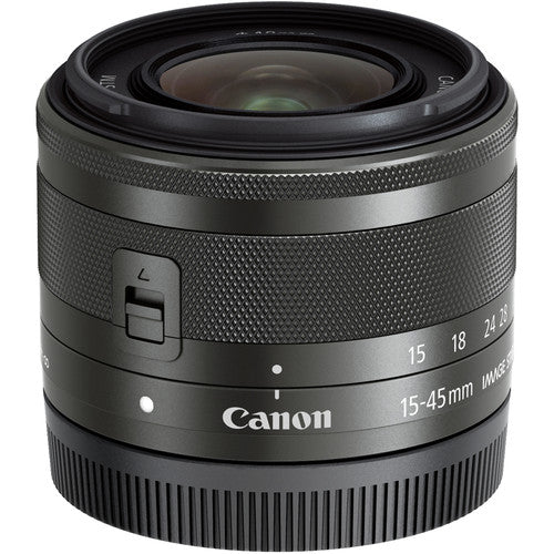 Canon EF-M 15-45mm f/3.5-6.3 IS STM Lens (Graphite) (White Box)