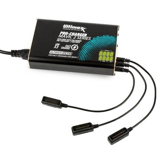 ULTIMAXX Mavic 2 Intelligent Rapid Pro Charger-3 Batteries + 2 USB Ports