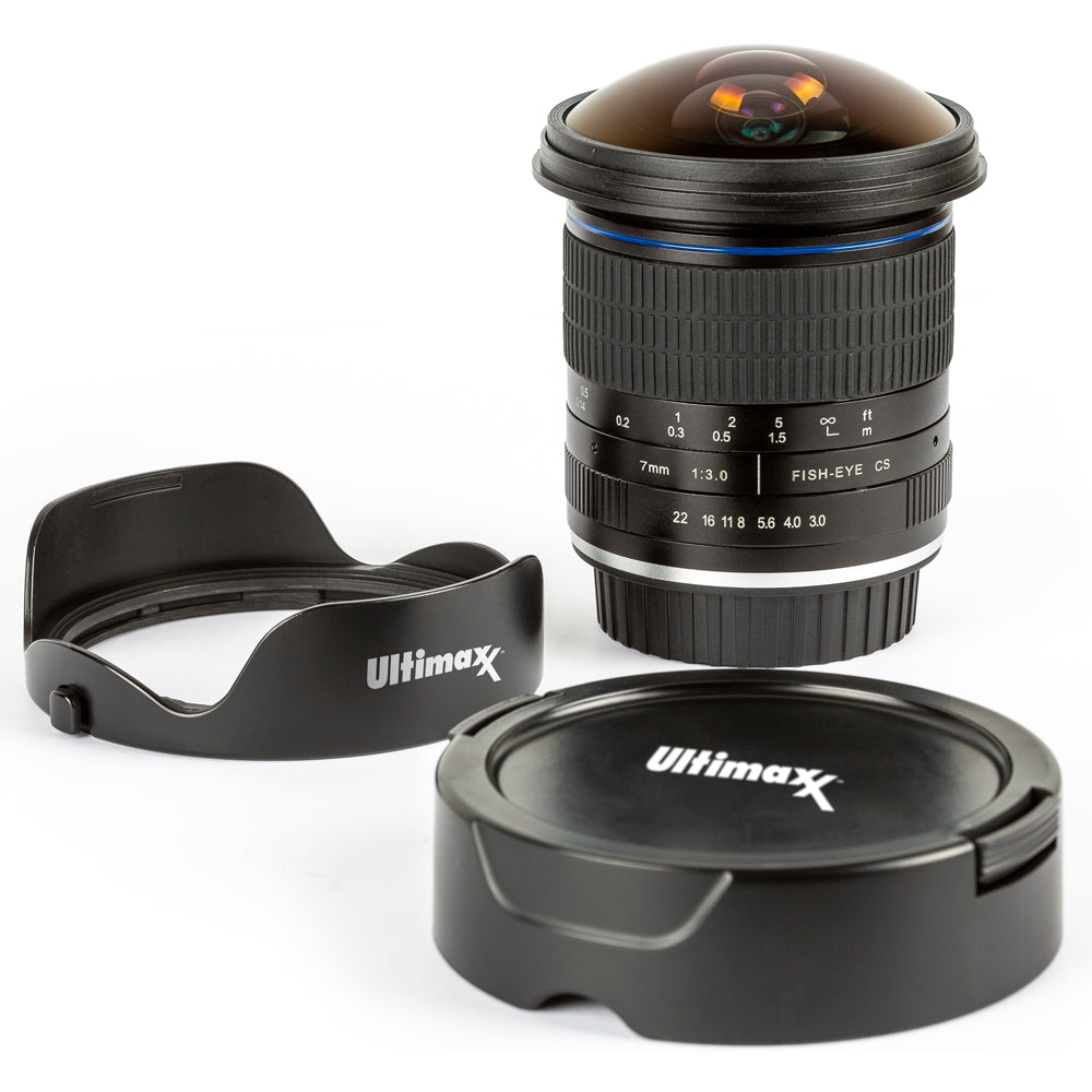 Ultimaxx 7mm f/3.0 Aspherical Fish Eye Lens for Sony E-Mount Cameras