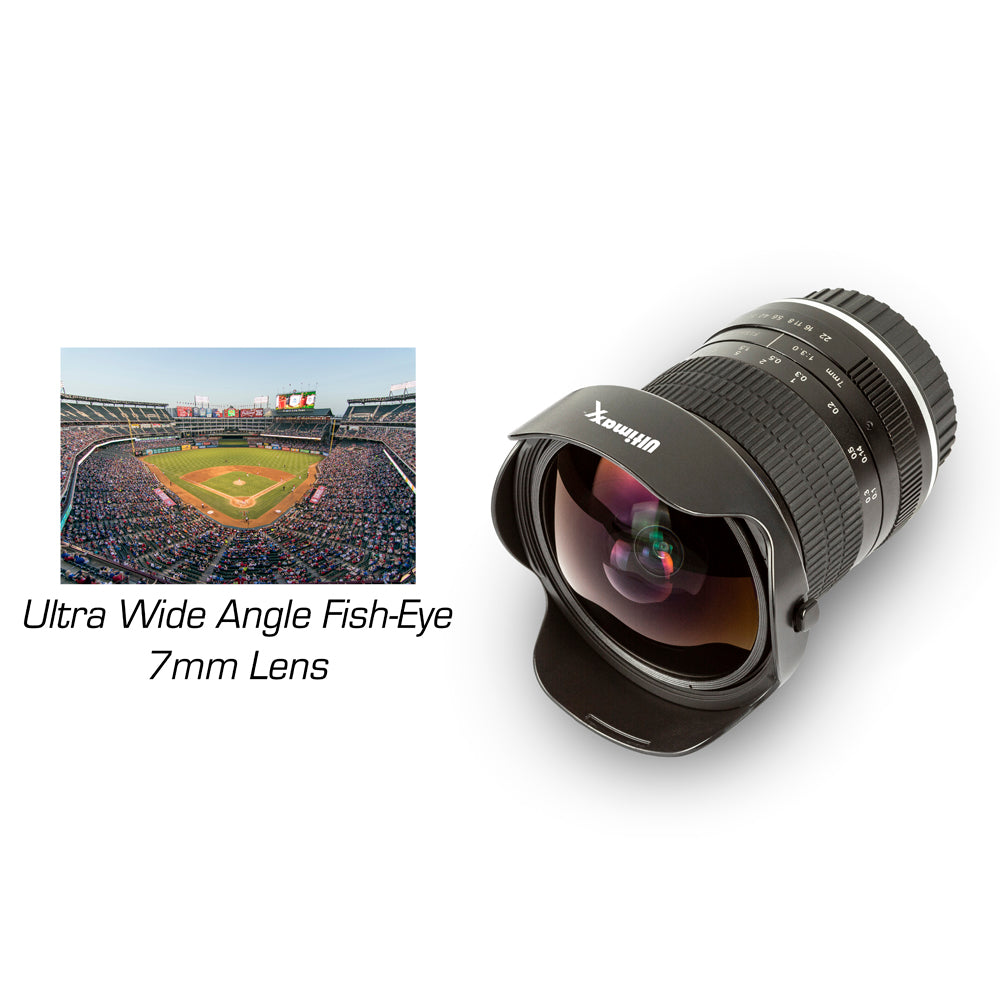 Ultimaxx 7mm f/3.0 Aspherical Fish Eye Lens for Sony E-Mount Cameras