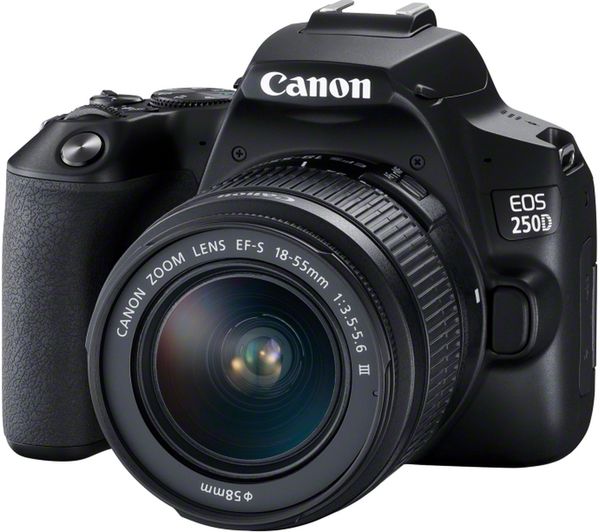Canon EOS 250D + EF-S 18-55mm f/4-5.6 IS STM Lens (Black)
