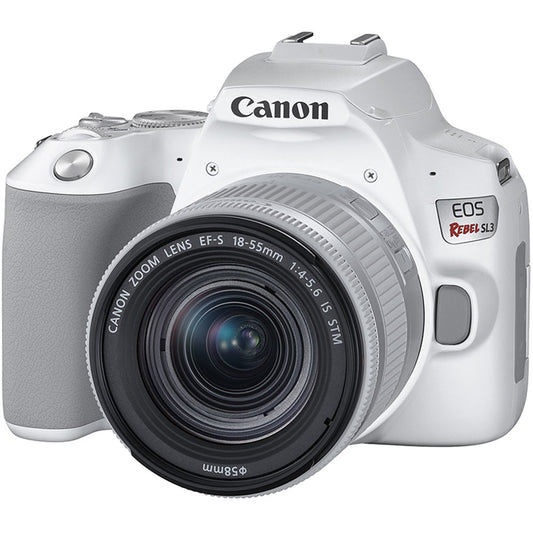 Canon EOS Rebel SL3 DSLR Camera w/ EF-S 18-55mm f/4-5.6 IS STM Lens (White)