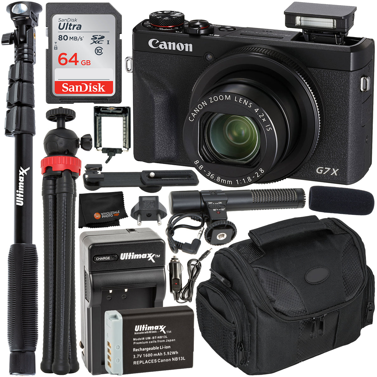 Canon PowerShot G7 X Mark III Camera & 8-Piece Video Starter Bundle