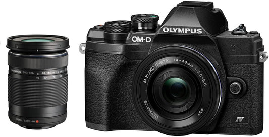 Olympus OM-D E-M10 Mark IV Mirrorless Camera with 14-42mm EZ Lens & ED 40-150mm f/4-5.6 R Lens (Black)