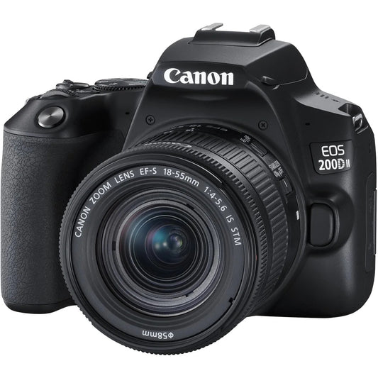 Canon EOS 200D II DSLR Camera w/ EF-S 18-55mm f/4-5.6 IS STM Lens (Black)
