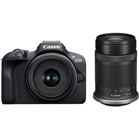 Canon EOS R100 Mirrorless Camera w/ RF-S 18-45mm f/4.5-6.3 & RF-S 55-210mm f/5-7.1 Lens