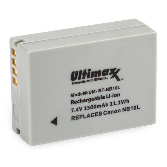 ULTIMAXX Replacement Battery for Canon NB10L - 1500 mah