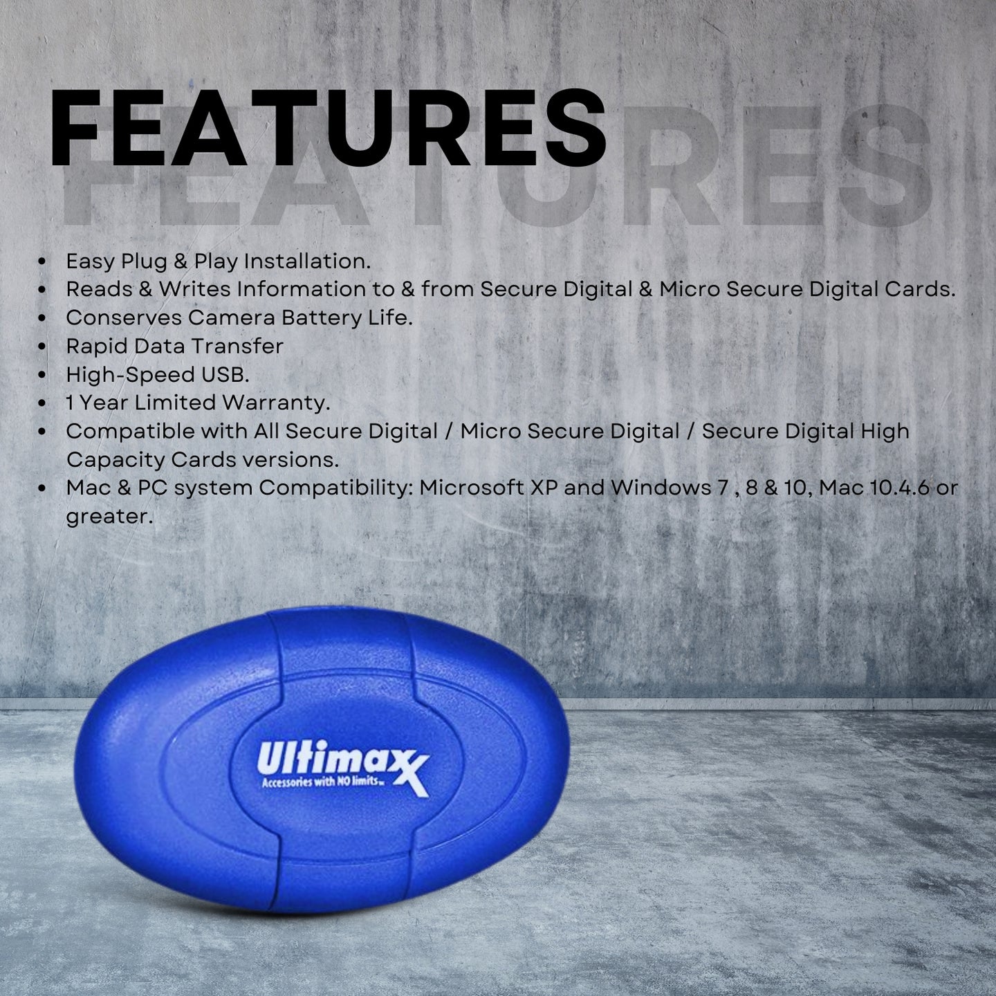 ULTIMAXX High Speed SD/SDHC/Micro SD Reader/CARD READER