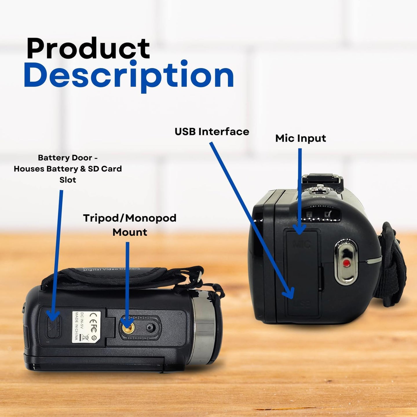 GeniusTech Digital Video Camera, 42MP w/ 32GB SD Card, Remote, Case, USB Cable