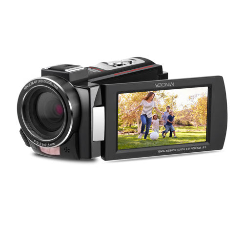 Minolta MN4K25NV 4K Ultra HD 30MP 3" Touchscreen Camcorder with Night Vision, Black