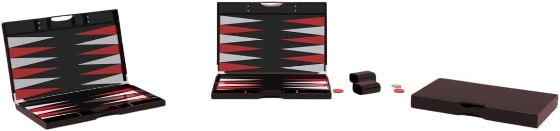 Lucite Acrylic Backgammon Set 18" Large Premium Board and Pieces (Black/Red)