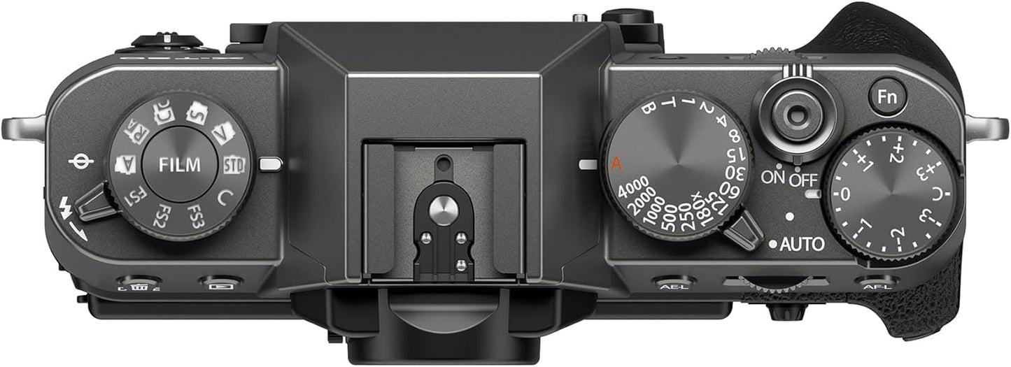 Fujifilm X-T30 III Mirrorless Camera Body (Charcoal Silver) ? 26.1MP X-Trans, X-Processor 5, 4K/6.2K ? Bundle with 64GB SD Memory Card + Extra Battery + Charger + Bag + Starter Kit + More