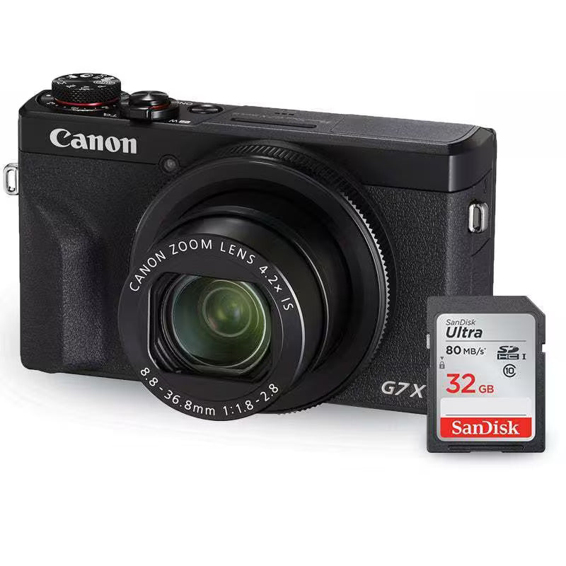 Canon PowerShot G7 X Mark III Digital Camera (Black) + Sandisk 32GB