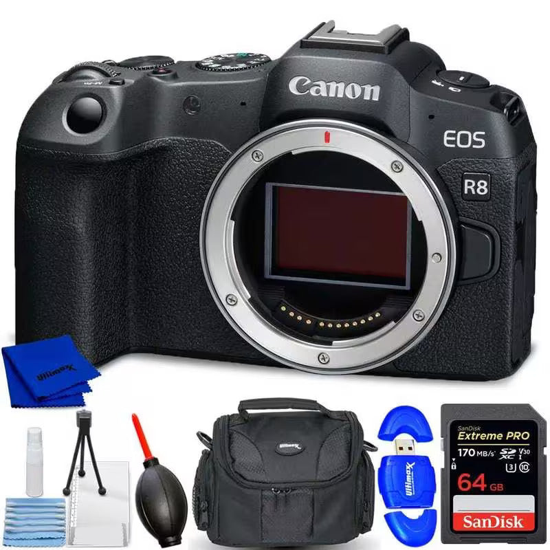 Canon EOS R8 Mirrorless Camera - 7PC Accessory Bundle