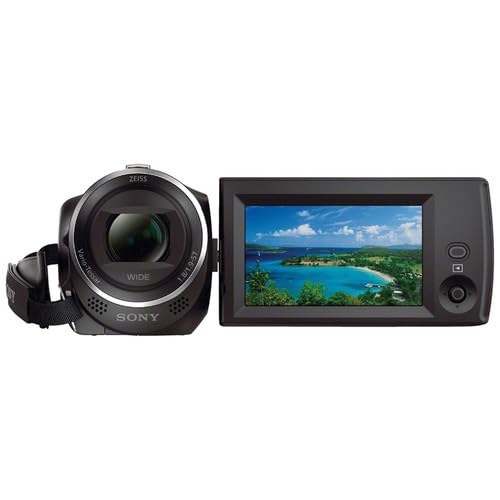 Sony Handycam HDR-CX405 Bundle – 13-Piece Pro Content Creator Kit with 64GB Card, Wide Angle & Telephoto Lenses, LED Light, and Tripod