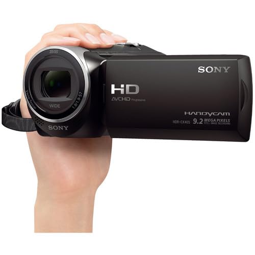Sony Handycam HDR-CX405 Bundle – 13-Piece Pro Content Creator Kit with 64GB Card, Wide Angle & Telephoto Lenses, LED Light, and Tripod