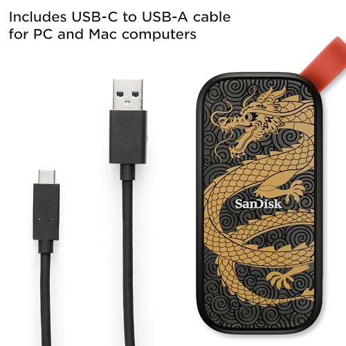 Sandisk 1TB Portable SSD, Dragon Edition, Up to 800MB/s Read Speeds
