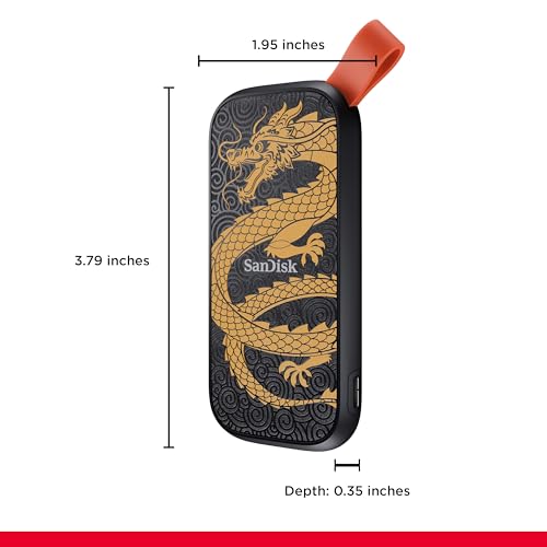 Sandisk 1TB Portable SSD, Dragon Edition, Up to 800MB/s Read Speeds