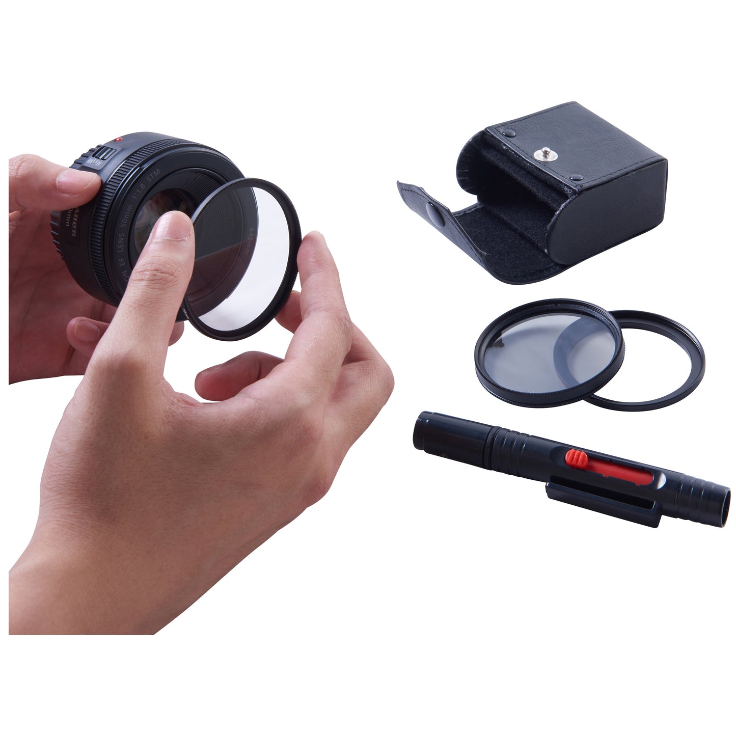 ONN 58mm UV & CPL Filters + 52mm to 58mm Step-Up Ring + Lens Cleaning Pen