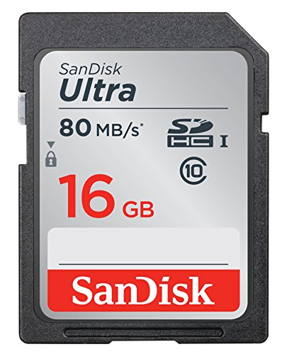 SanDisk Ultra 16GB Class 10 SDHC UHS-I Memory Card Up to 80MB/s - SDSDUNC-016G-GN6IN (Newest Version)