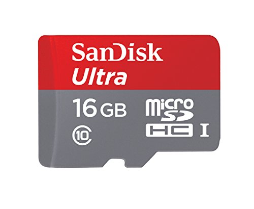 SanDisk Ultra 16GB Ultra Micro SDHC UHS-I/Class 10 Card with Adapter (SDSQUNC-016G-GN6MA)