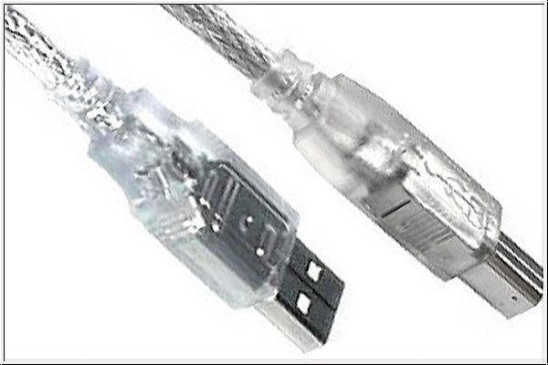 USB 2.0 cable A male to B male, 2m - TRANSPARENT