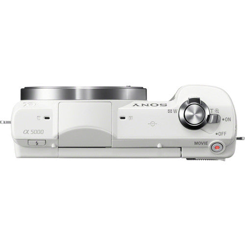 Sony Alpha a5000 20.1 MP Interchangeable Lens Camera with 16-50mm OSS Lens (WHITE)