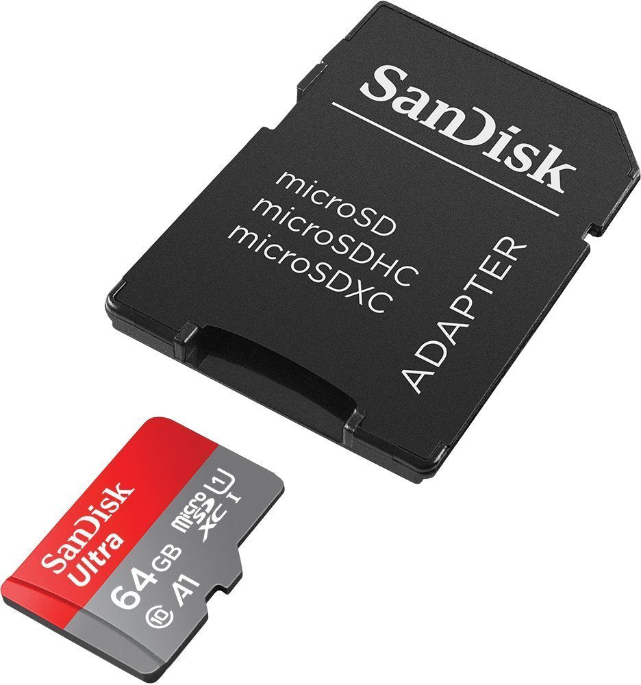 Sandisk Ultra 64GB Micro SDXC UHS-I Card with Adapter - 100MB/s U1 A1 - SDSQUAR-064G-GN6MA