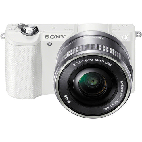 Sony Alpha a5000 20.1 MP Interchangeable Lens Camera with 16-50mm OSS Lens (WHITE)