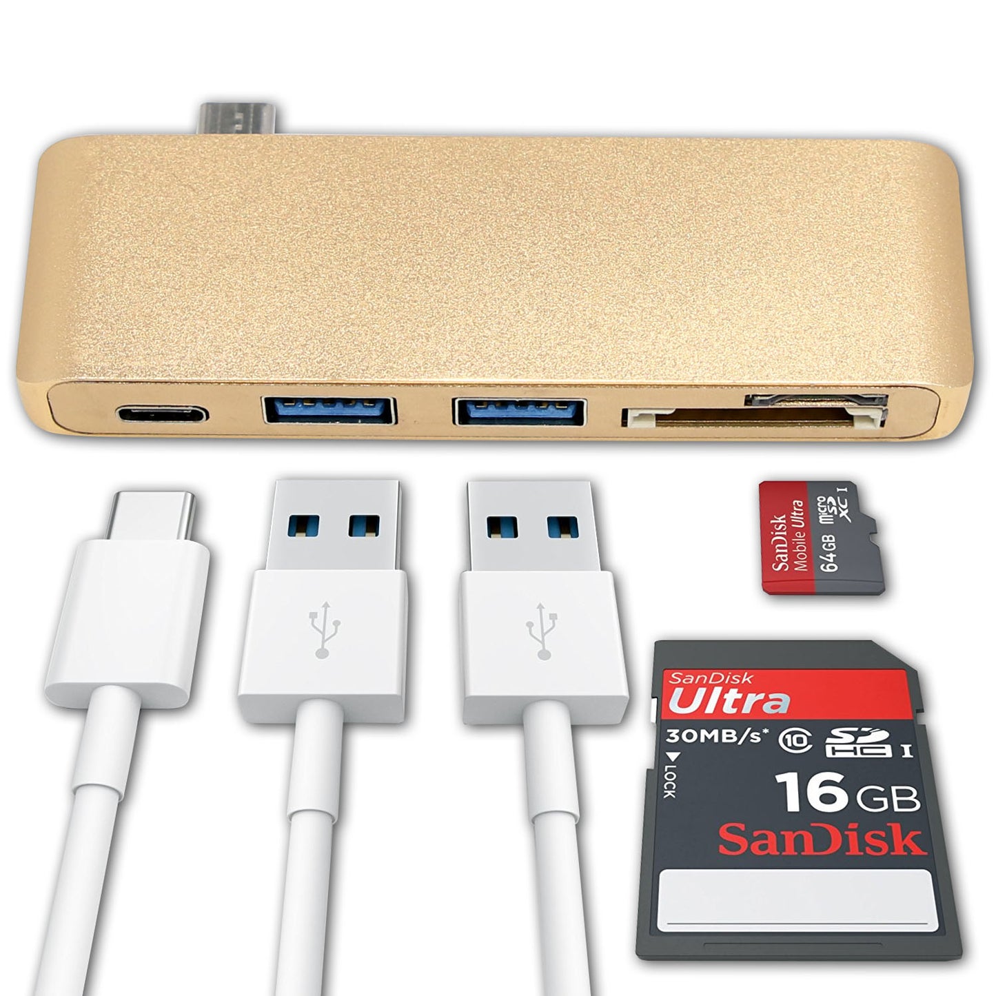 ULTIMAXX USB 3.0 TYPE-C HUB-GOLD