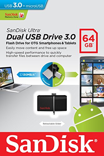 SanDisk Ultra 64GB USB 3.0 OTG Flash Drive With micro USB connector For Android Mobile Devices- SDDD2-064G-G46
