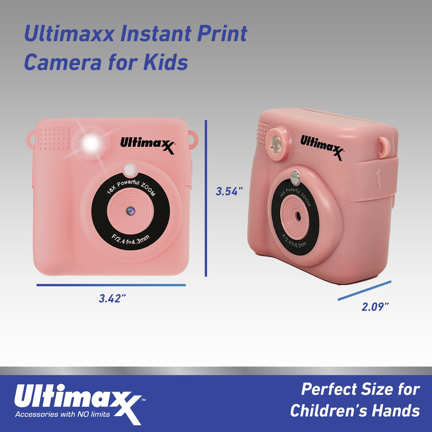 Ultimaxx Kids Digital Camera w/ 32GB Micro SD Card, 3 Rolls Paper - Pink