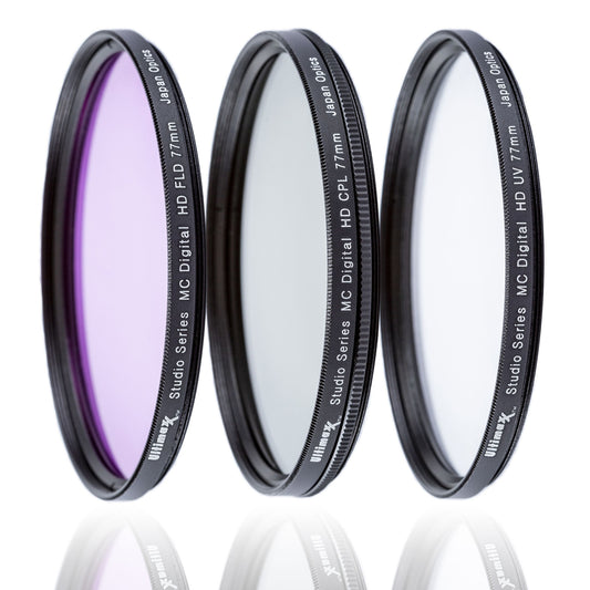 ULTIMAXX 3 Piece Multi Coated HD Filter Kit 55mm (UV, CPL, FLD)