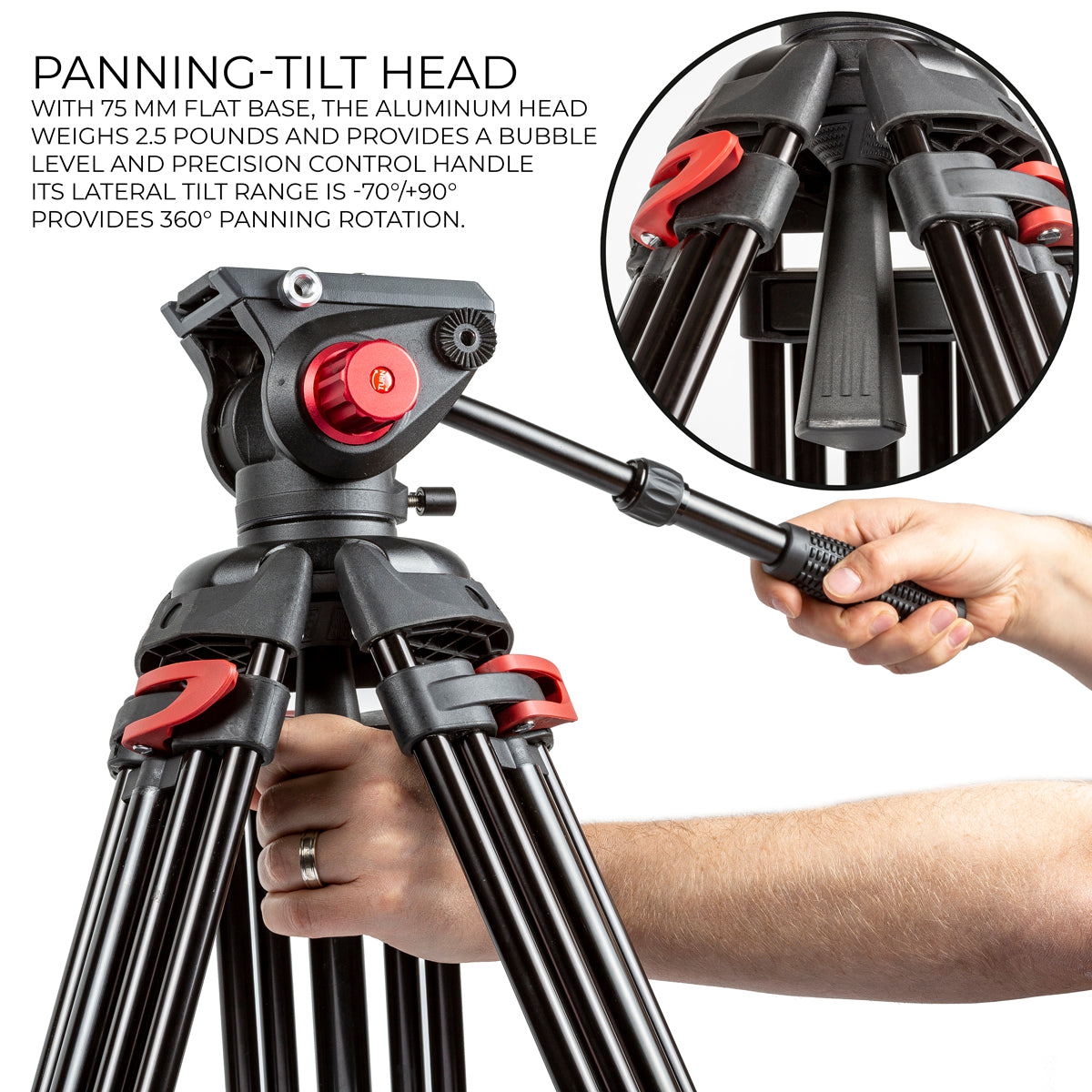 ULTIMAXX 72" Professional Deluxe Video Tripod