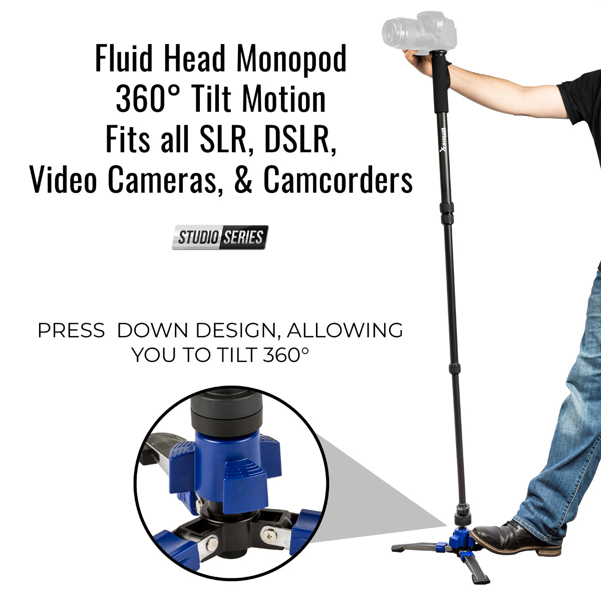 ULTIMAXX 62" Deluxe Heavy Duty Monopod w/ Step ON/OFF Base Stand