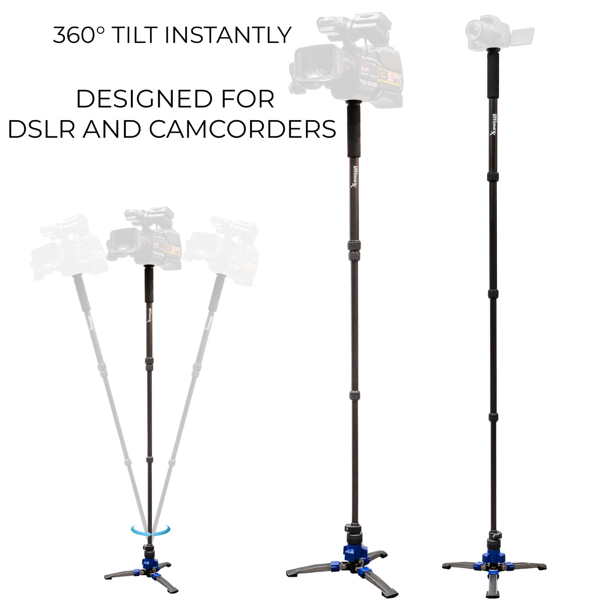 ULTIMAXX 62" Deluxe Heavy Duty Monopod w/ Step ON/OFF Base Stand