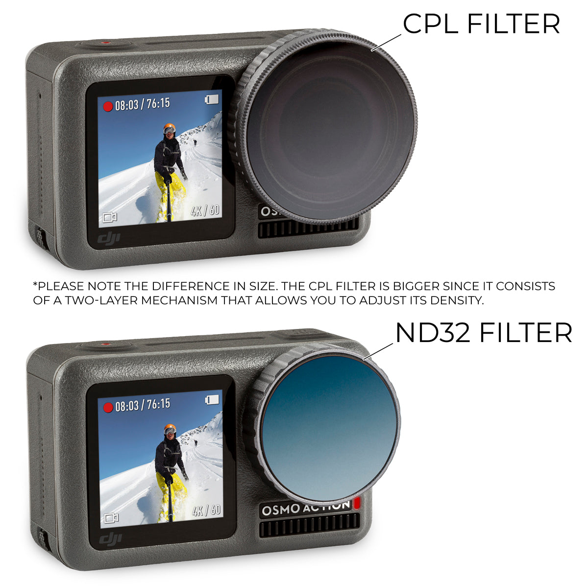ULTIMAXX 8PC FILTER KIT FOR DJI OSMO ACTION (MCUV + CPL + ND4 + ND8 + ND16 + ND32)
