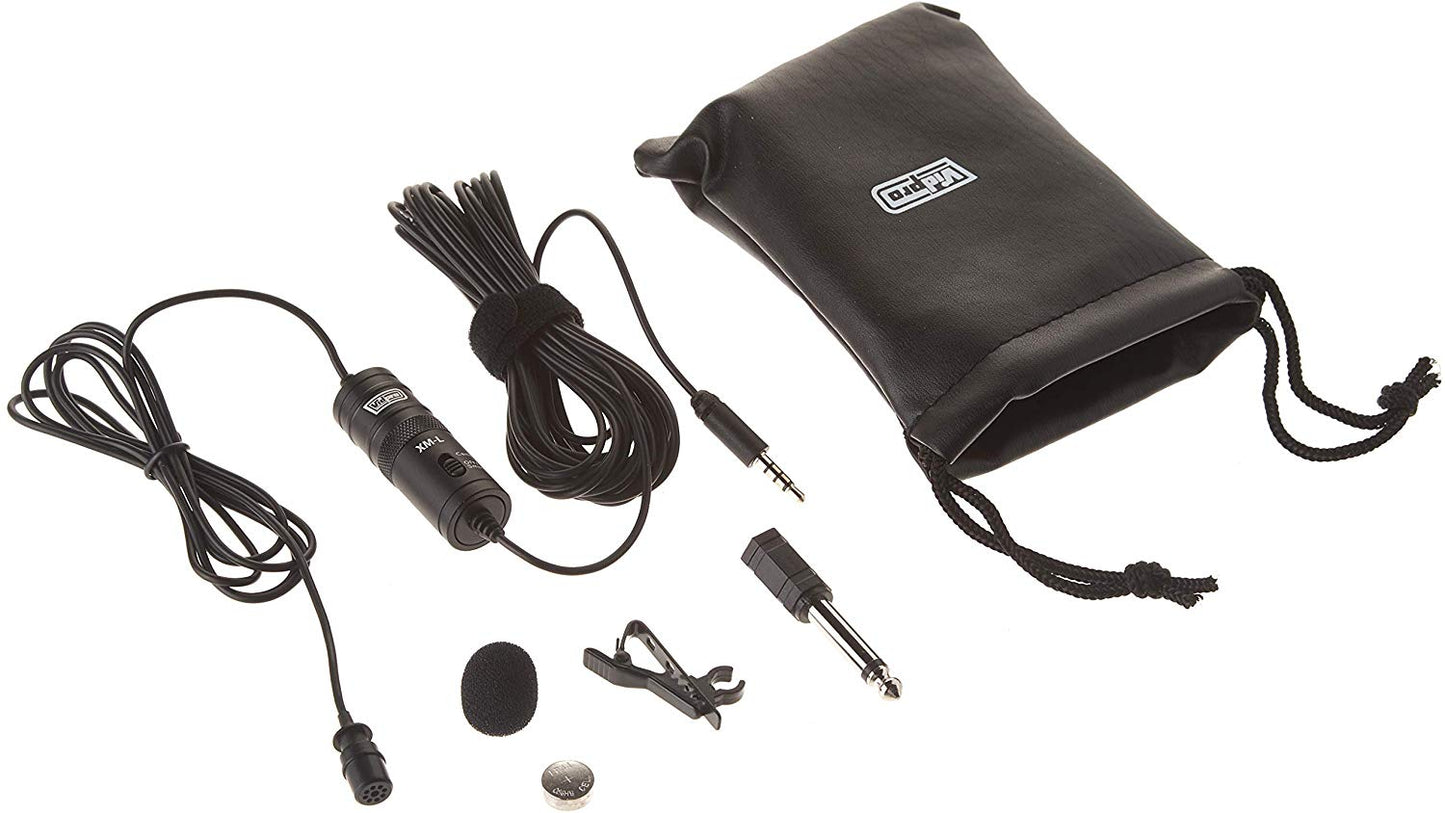 Vidpro XM-L Lavalier Condenser Microphone for DSLRs, Camcorders & Video Cameras 20' Audio Cable