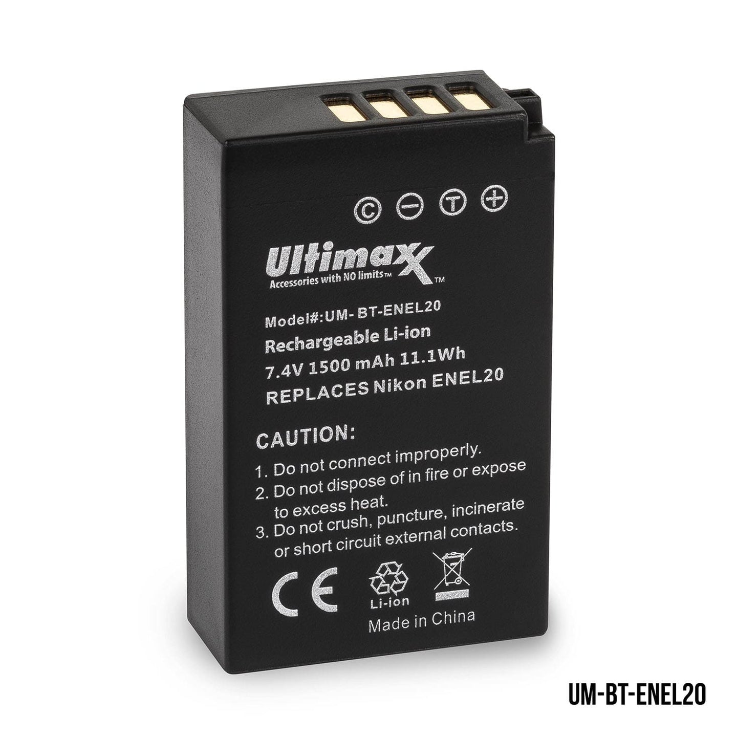 ULTIMAXX Replacement battery for Nikon ENEL20 - 1500 mah