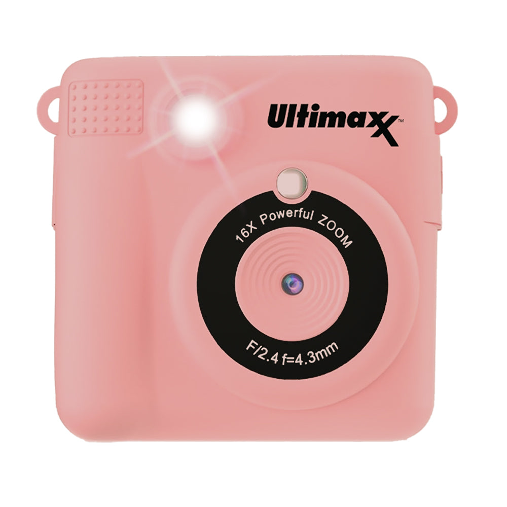 Ultimaxx Kids Digital Camera w/ 32GB Micro SD Card, 3 Rolls Paper - Pink