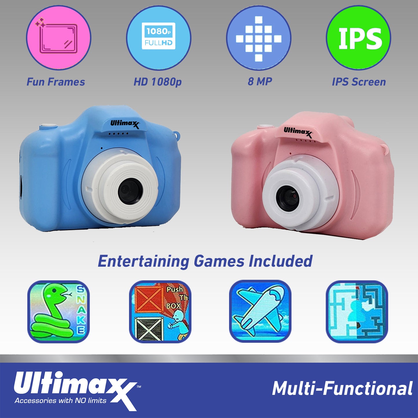 Ultimaxx Kid's Digital Camera w/ 32GB Micro SD Card, USB Cable - Pink