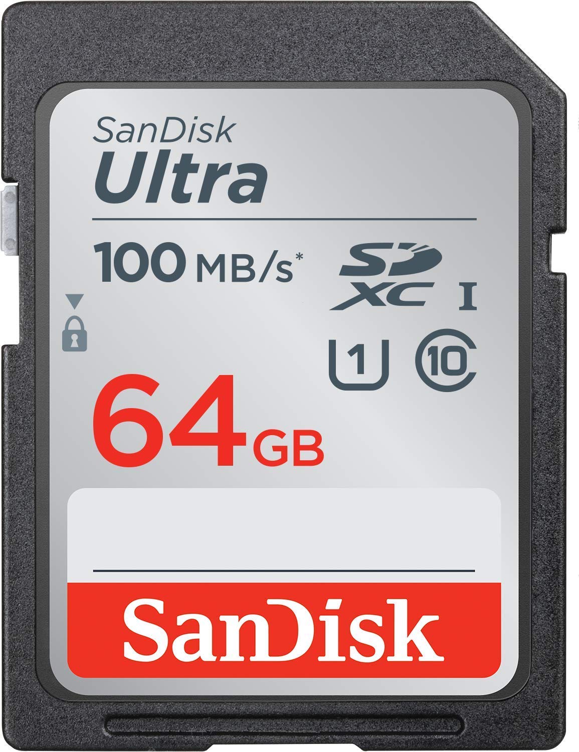 SanDisk 64GB Ultra SDXC UHS-I Memory Card - 100MB/s, C10, U1, Full HD, SD Card - SDSDUNR-064G-GN6IN