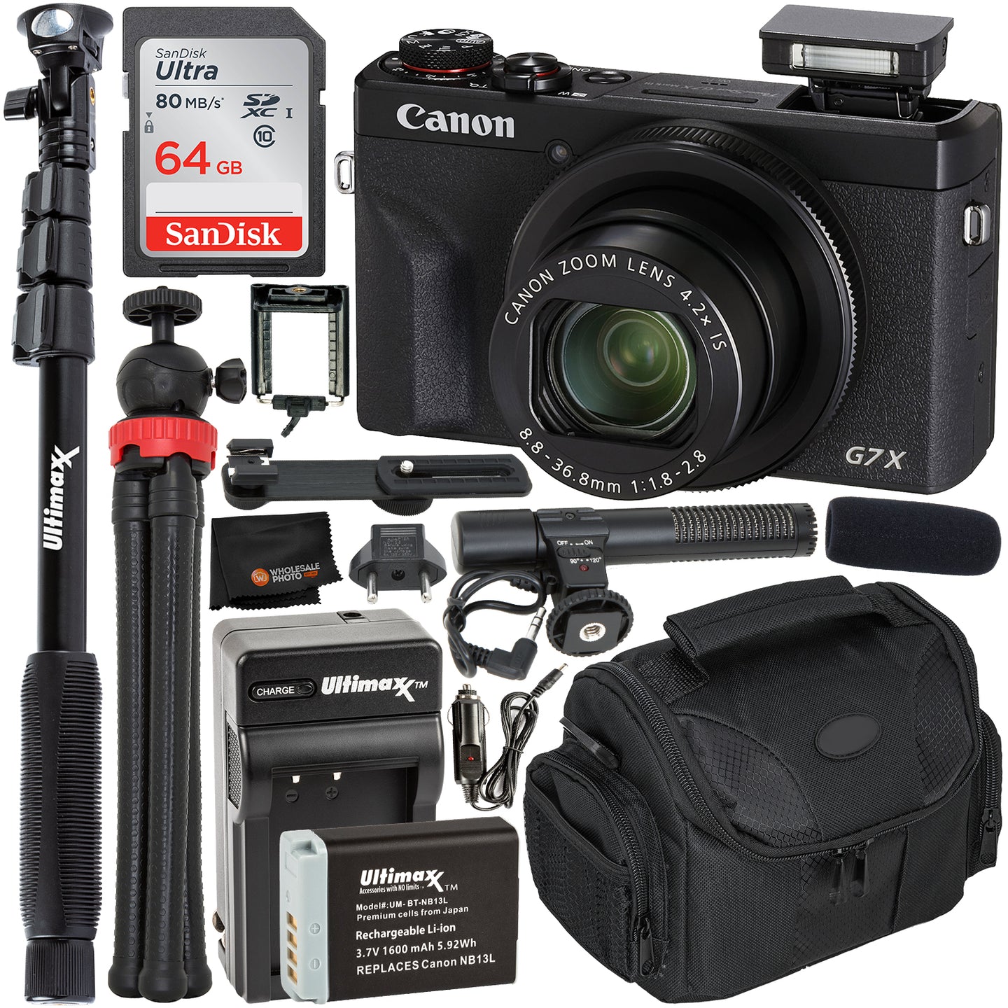 Canon PowerShot G7 X Mark III Camera & 8-Piece Video Starter Bundle