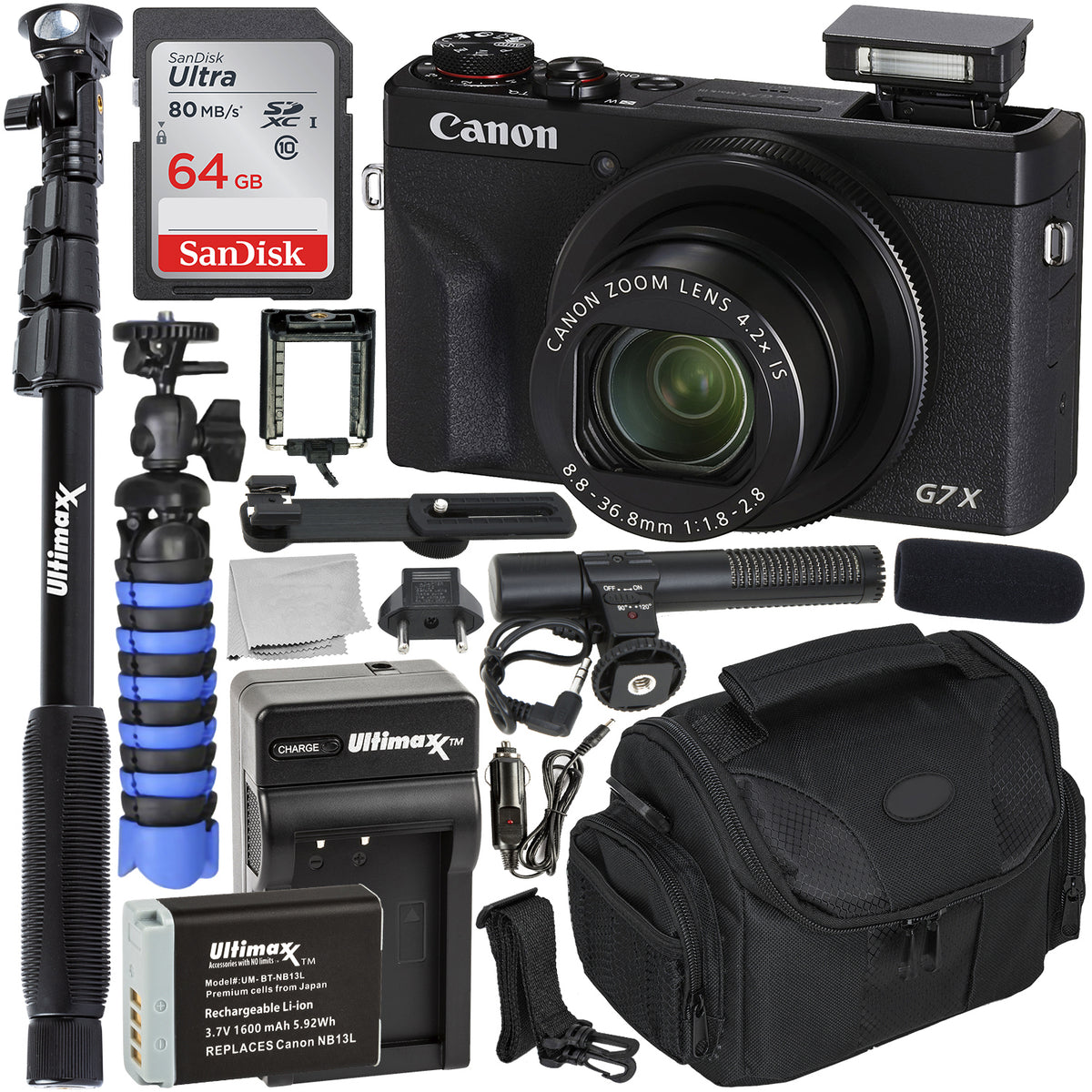 Canon PowerShot G7 X Mark III Camera & 8-Piece Video Starter Bundle
