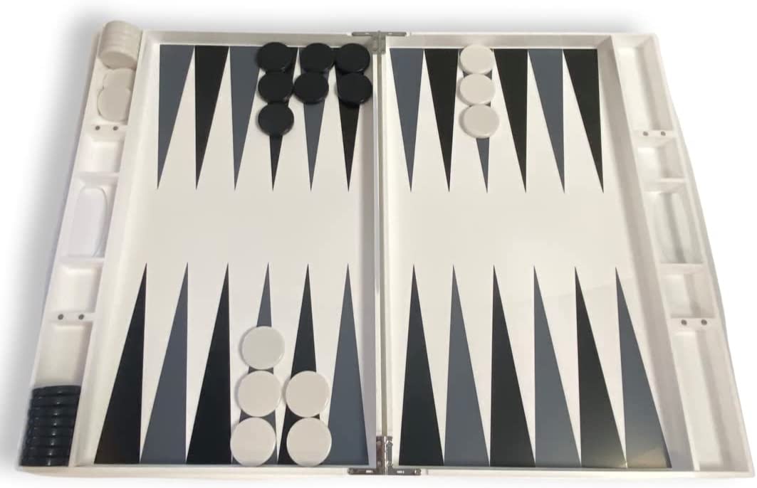 Lucite Acrylic Backgammon Set (White)