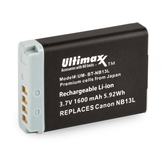 ULTIMAXX Replacement battery for Canon NB13L - 1600 mah