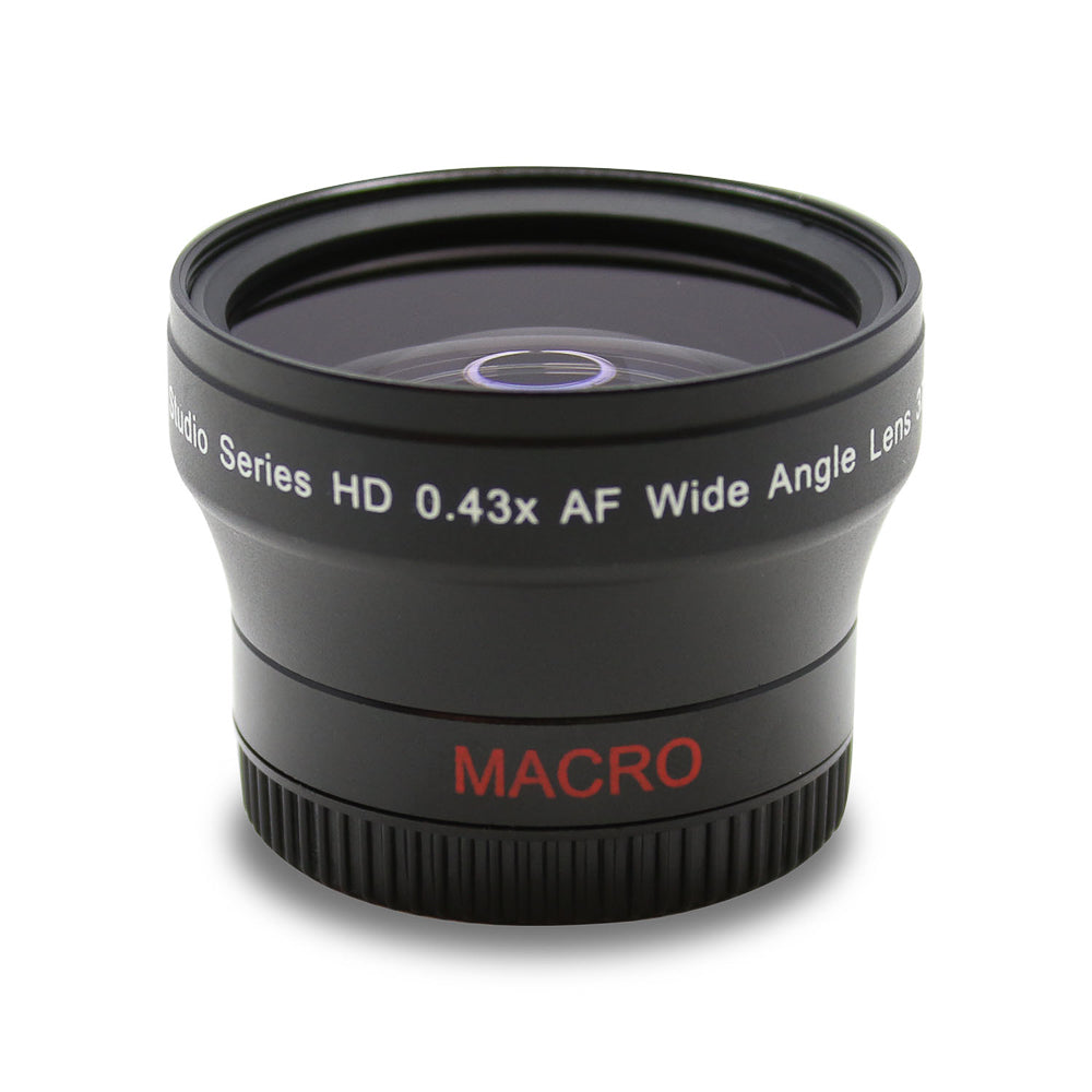 Ultimaxx 0.43x Wide-Angle Lens Attachment - 72mm - with 62mm to 72mm, 67mm to 72mm, 77mm to 72mm, 82mm to 72mm adapter rings